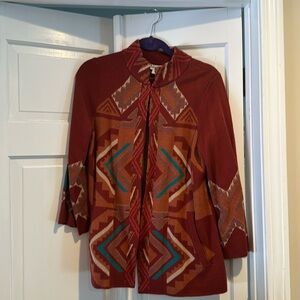 New Without Tags Coldwater Creek Tribal Print Cardigan
